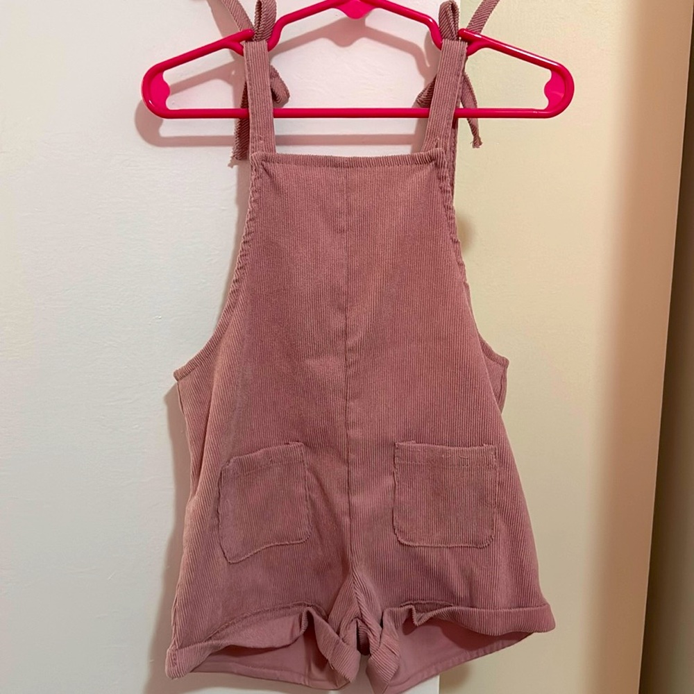 Pink corduroy romper